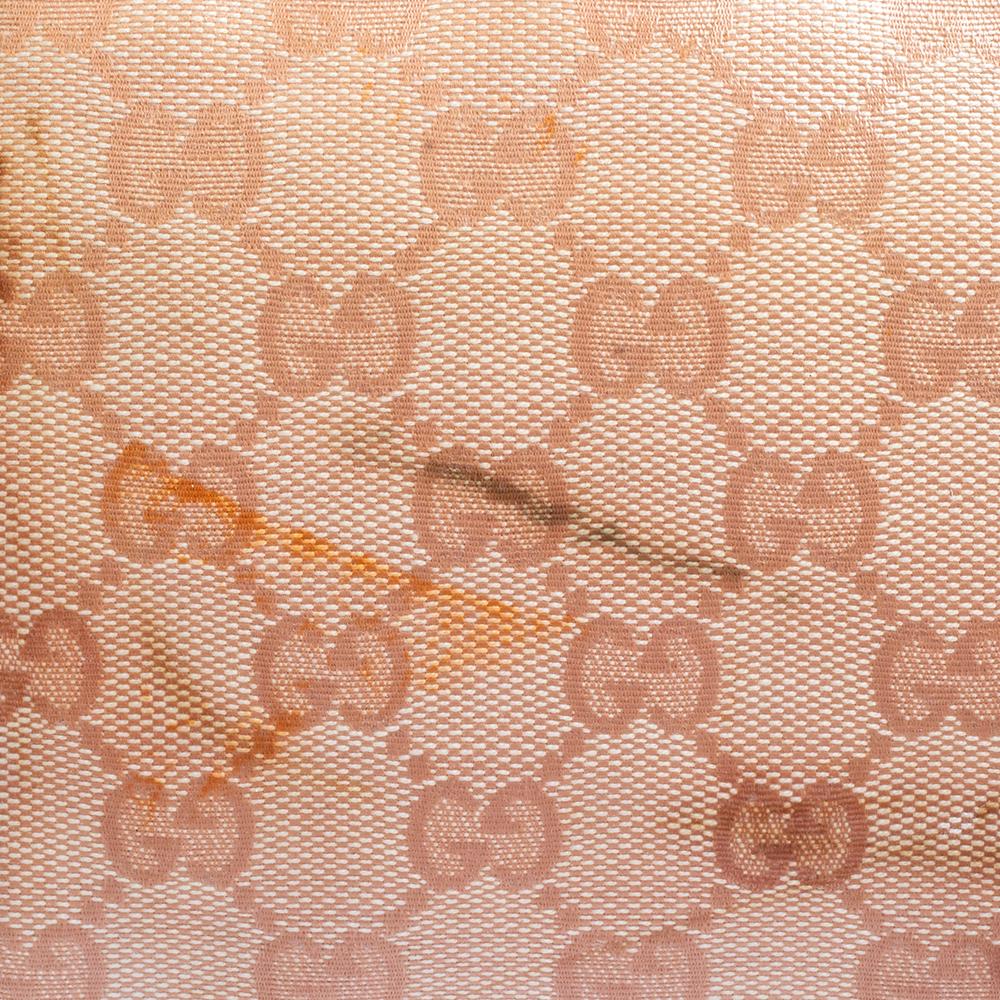 Gucci Beige/Brown Crystal Canvas and Leather Duchessa Satchel 8