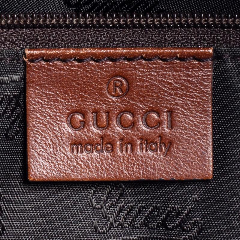 Gucci Beige/Brown Crystal Canvas and Leather Duchessa Satchel 5