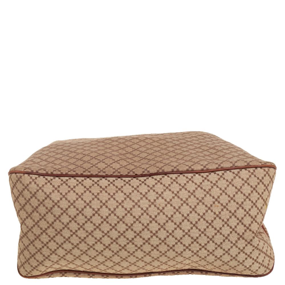 Women's Gucci Beige/Brown Diamante Canvas and Leather Village Double G Hobo