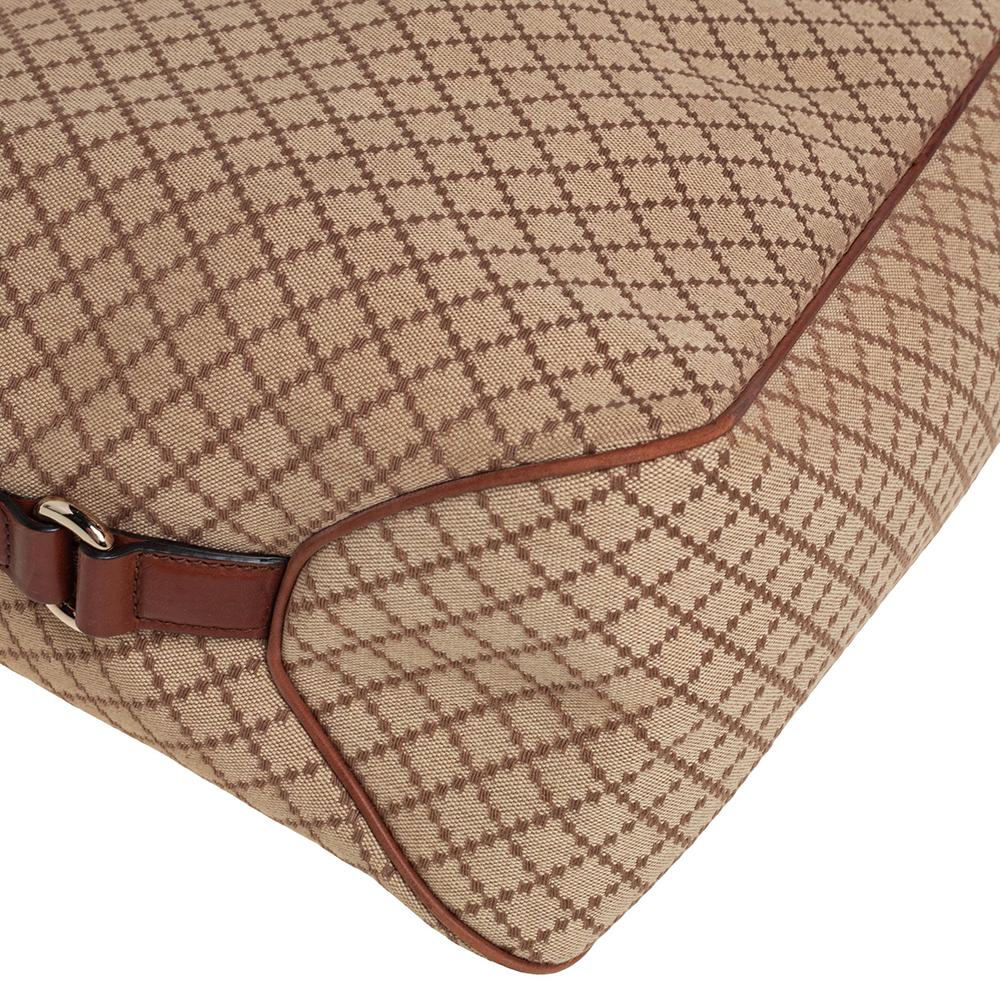 Gucci Beige/Brown Diamante Canvas and Leather Village Double G Hobo 4