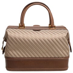 Gucci Beige/Brown Fabric and Leather Vintage Doctor Bag