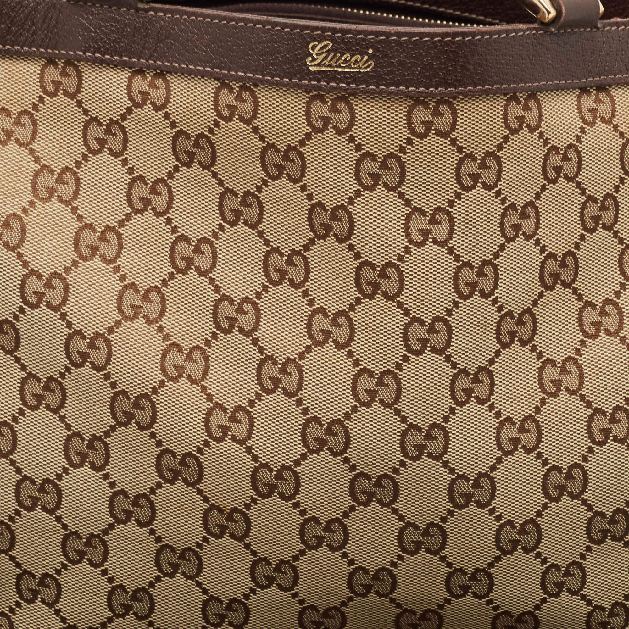 Gucci Beige/Brown GG Canvas and Leather Abbey Day Tote 1