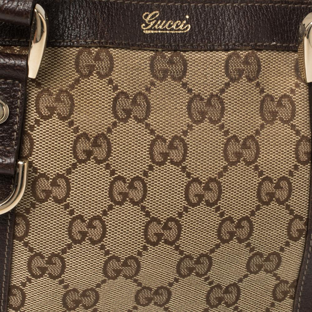 Gucci Beige/Brown GG Canvas and Leather Abbey Tote 4