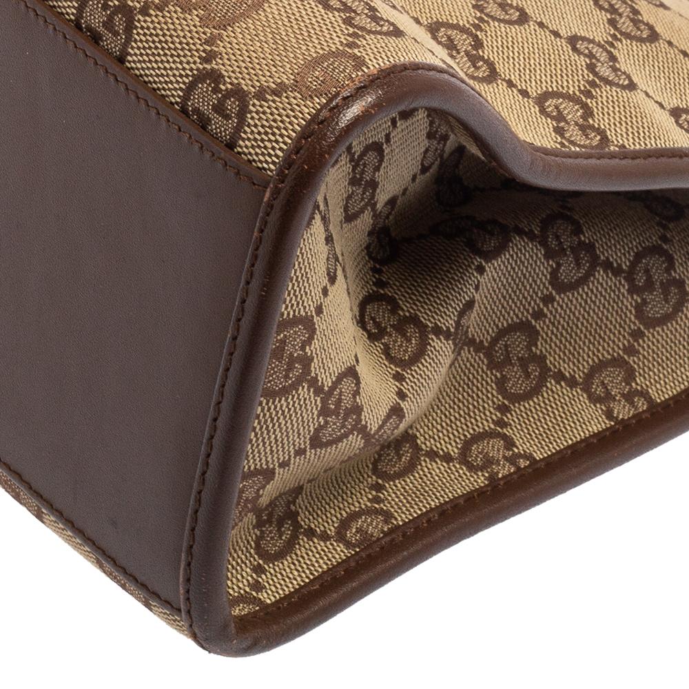Gucci Beige/Brown GG Canvas and Leather Bardot Hobo 1