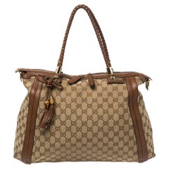 Gucci Beige/Brown GG Canvas and Leather Bella Tote