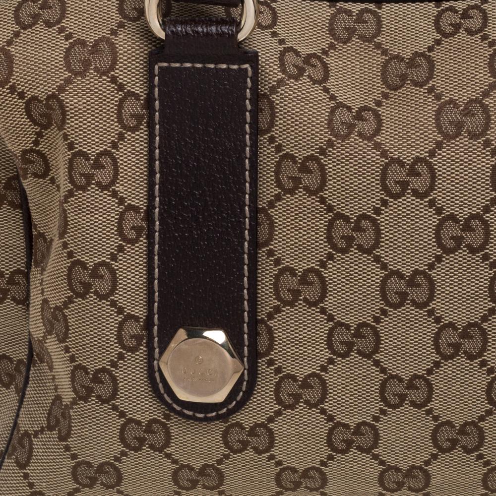 Gucci Beige/Brown GG Canvas and Leather Charmy Boston Bag 1