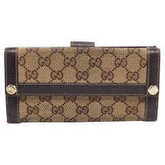 Gucci Beige/Brown GG Canvas and Leather Charmy Continental Wallet