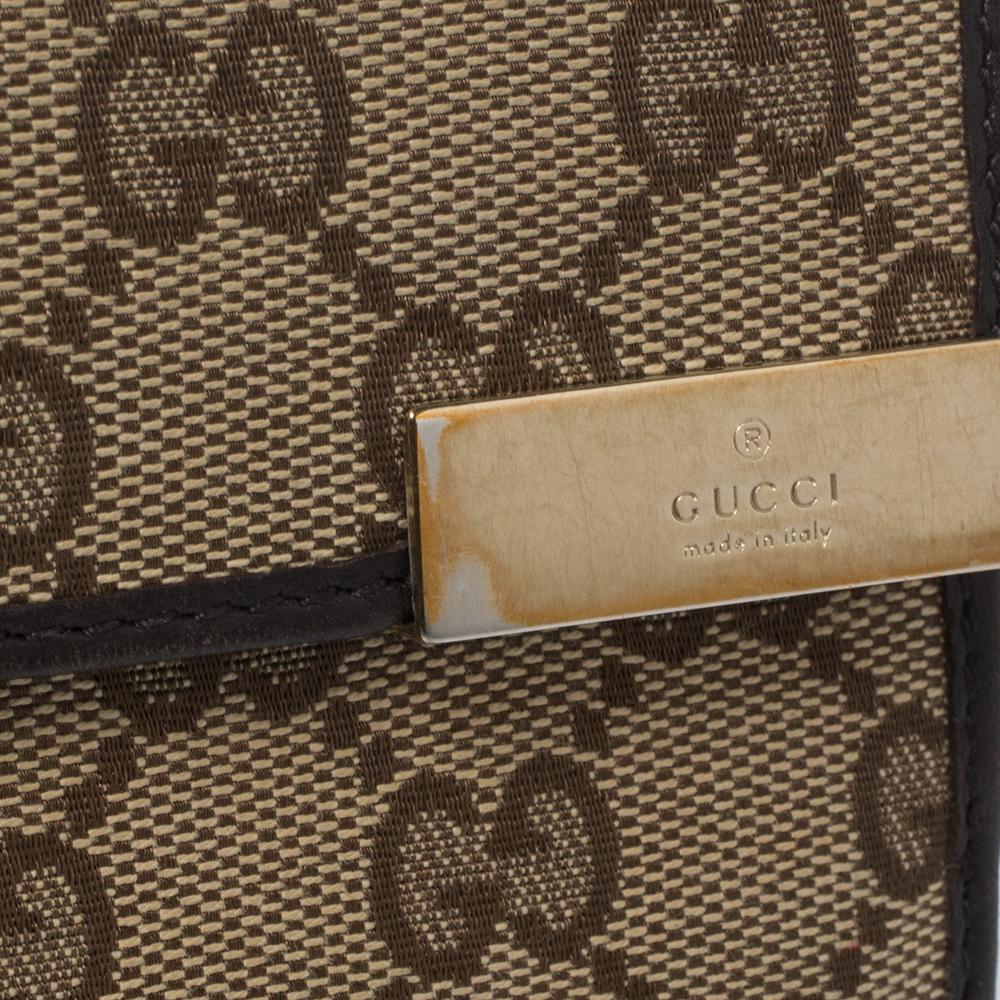 Gucci Beige/Brown GG Canvas and Leather Continental Wallet 1