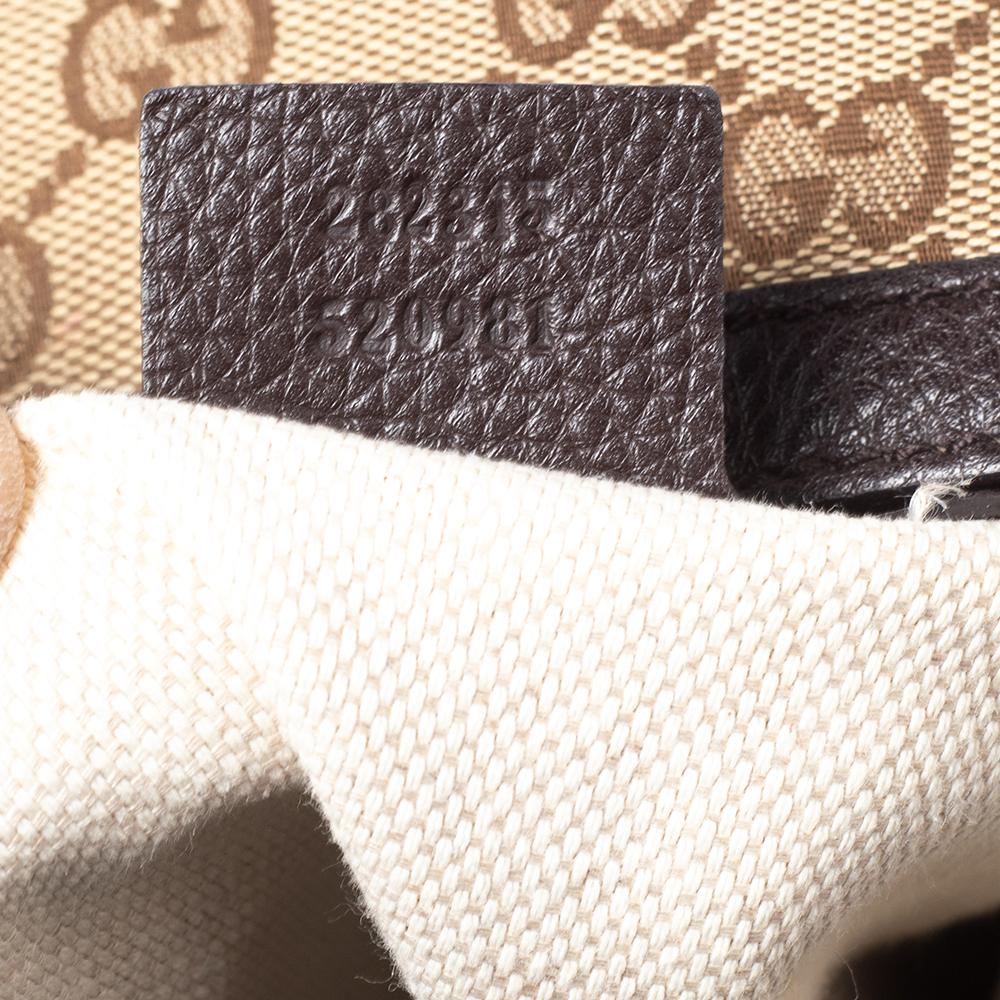 Gucci Beige/Brown GG Canvas And Leather Diana Bamboo Hobo 6