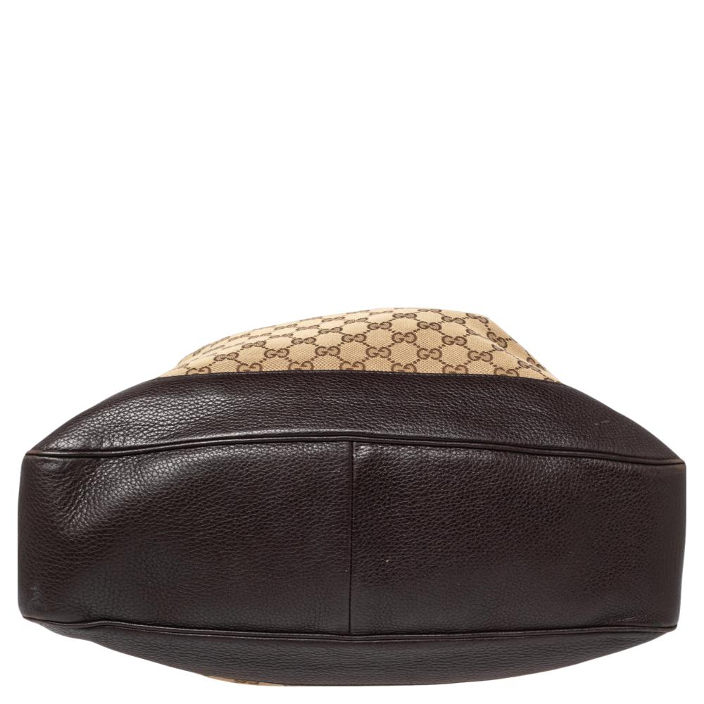Gucci Beige/Brown GG Canvas And Leather Diana Bamboo Hobo 1