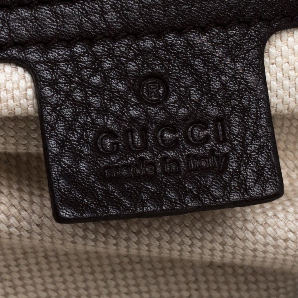 Gucci Beige/Braun GG Canvas und Leder Dressur Hobo 3