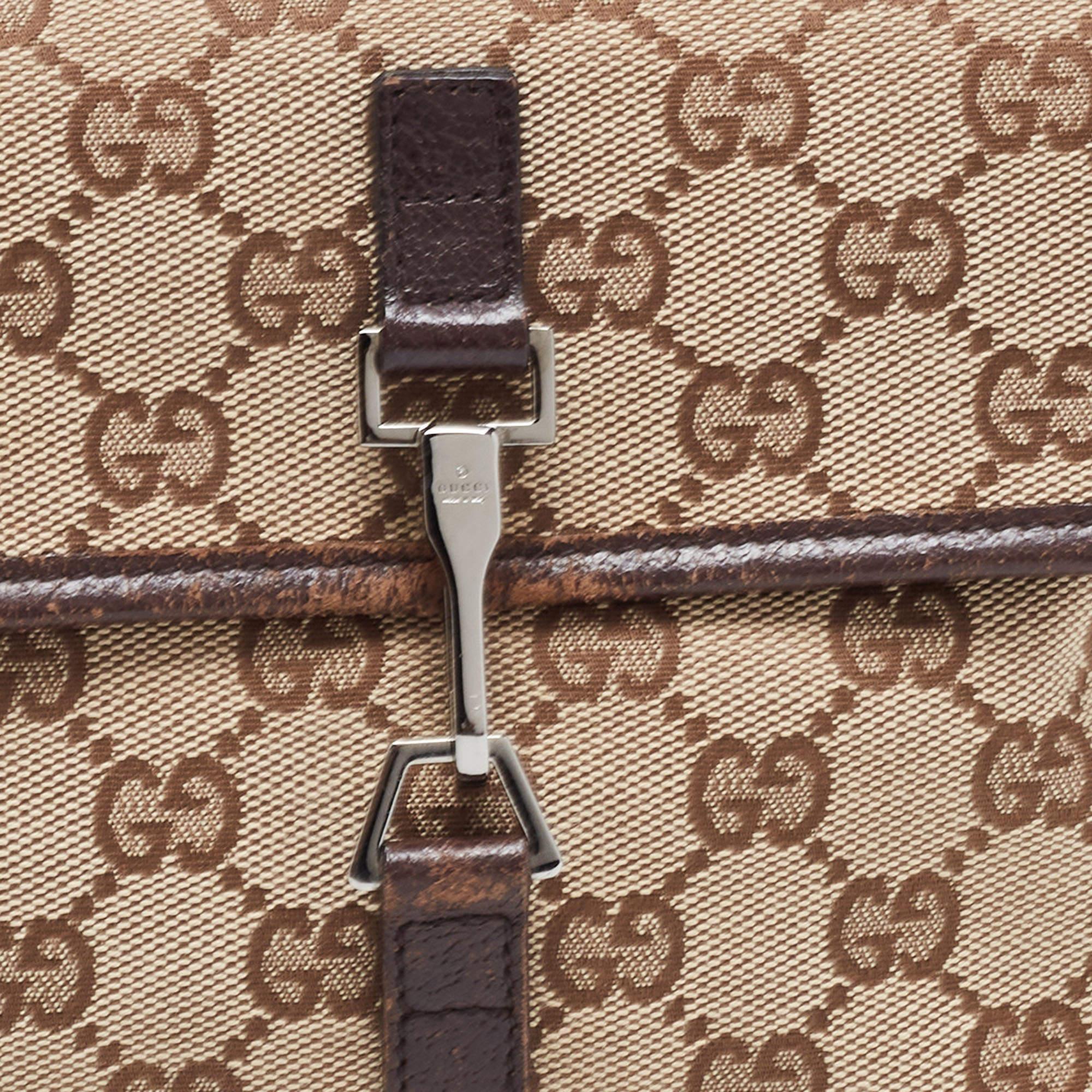 Gucci Beige/Brown GG Canvas and Leather Flight Belt Bag 11