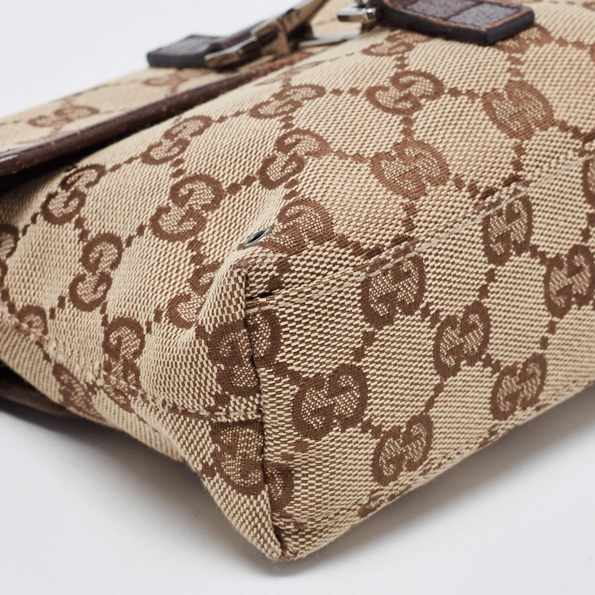 Gucci Beige/Brown GG Canvas and Leather Flight Belt Bag 12