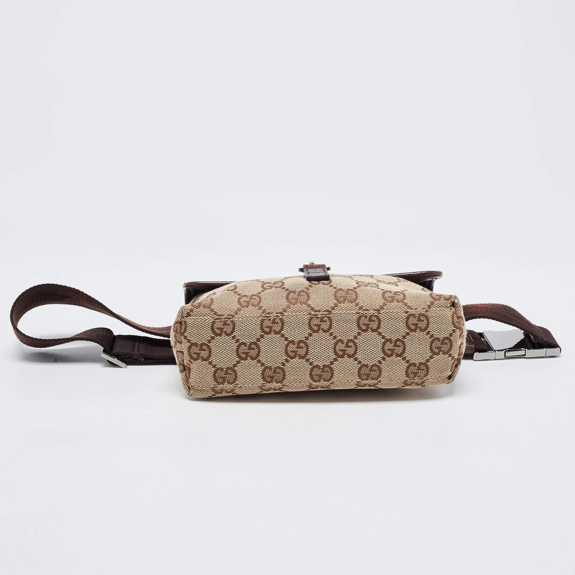 Gucci Beige/Brown GG Canvas and Leather Flight Belt Bag 1