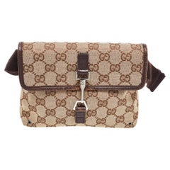 Gucci Beige/Brown GG Canvas and Leather Flight Belt Bag