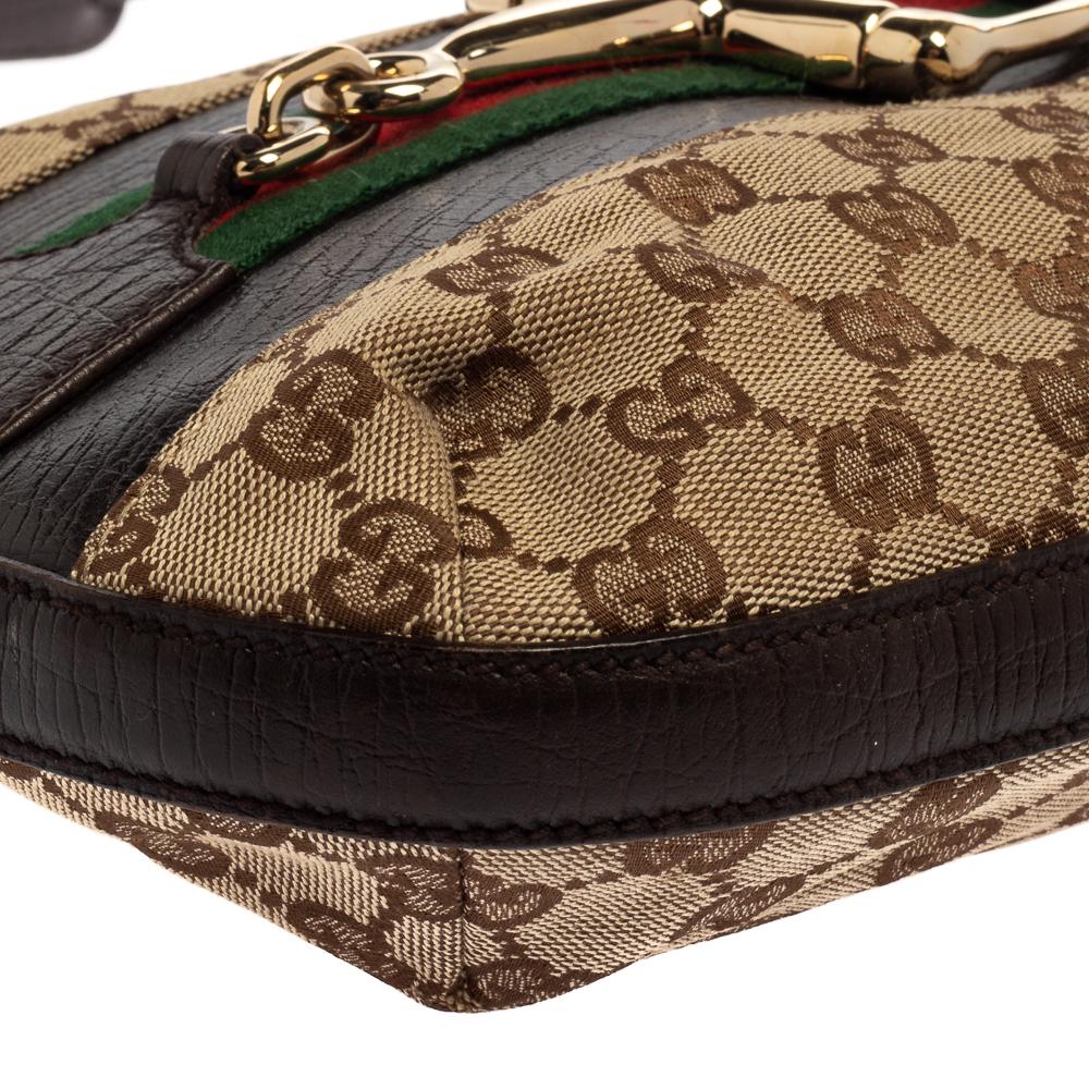 Gucci Beige/Brown GG Canvas and Leather Hasler Hobo 7