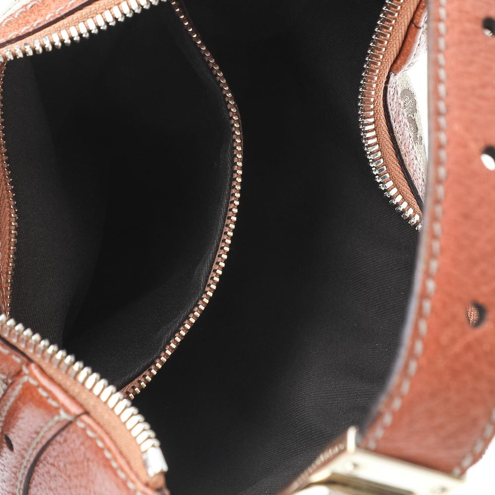Gucci Beige/Brown GG Canvas And Leather Horsebit Glam Hobo 1