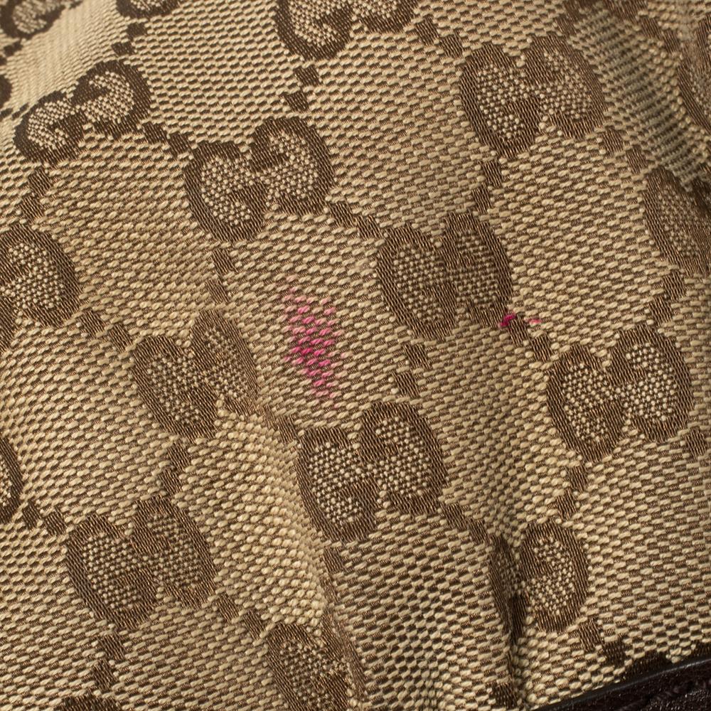 Gucci Beige/Braun GG Canvas und Leder Große GG Twins Hobo 6
