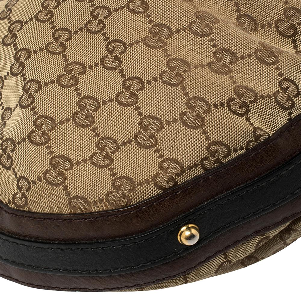 Gucci Beige/Braun GG Canvas und Leder Große GG Twins Hobo 7