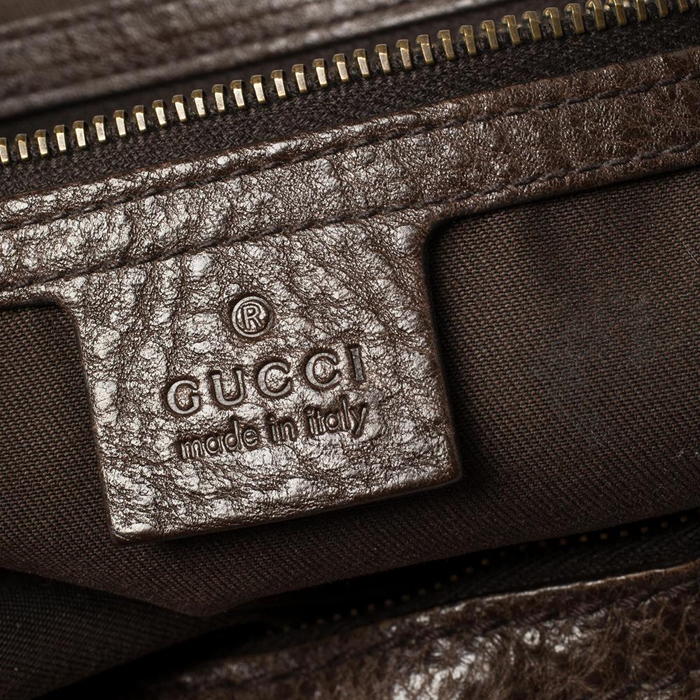 Gucci Beige/Braun GG Canvas und Leder Große GG Twins Hobo 2