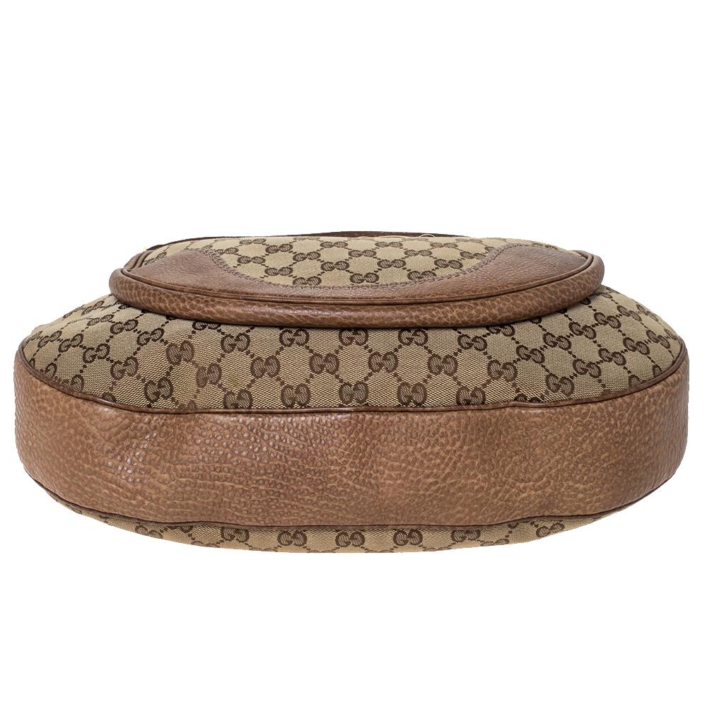 Gucci Beige/Brown GG Canvas and Leather Large New Pelham Horsebit Shoulder Bag 1