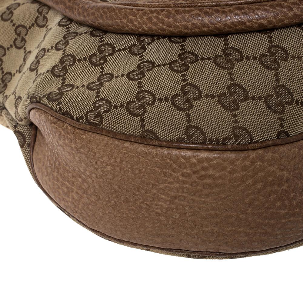 Gucci Beige/Brown GG Canvas and Leather Large New Pelham Horsebit Shoulder Bag 2