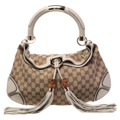 Gucci Beige/Brown GG Canvas and Leather Medium Babouska Indy Hobo