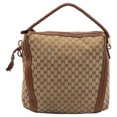 Gucci Beige/Brown GG Canvas And Leather Medium Bella Hobo