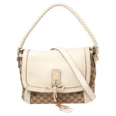 Gucci Beige/Brown GG Canvas and Leather Medium Bella Shoulder Bag