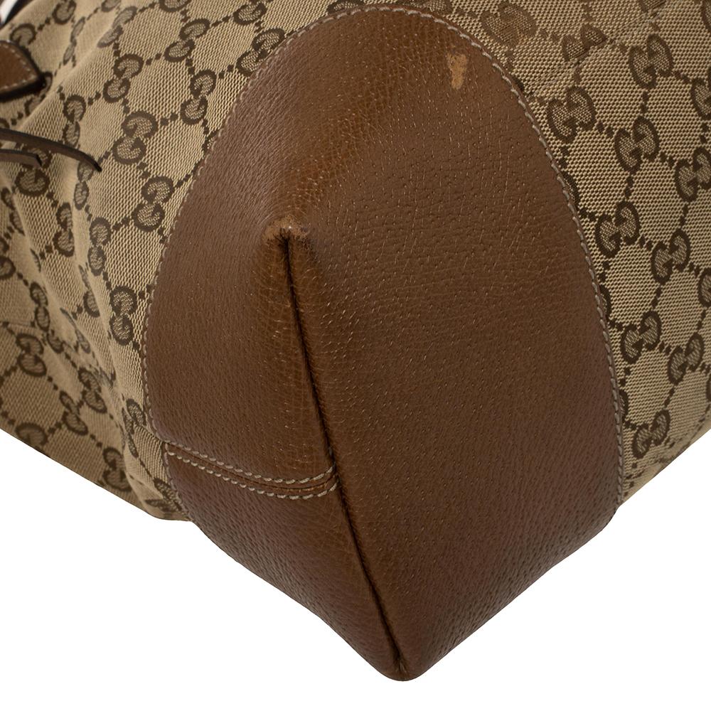 Gucci Beige/Brown GG Canvas and Leather Medium Bree Tote 2