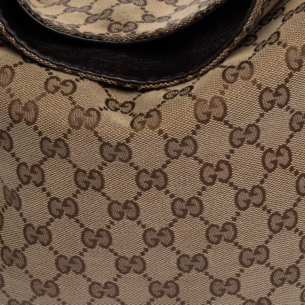 Gucci Beige/Brown GG Canvas and Leather Medium Charlotte Hobo 3