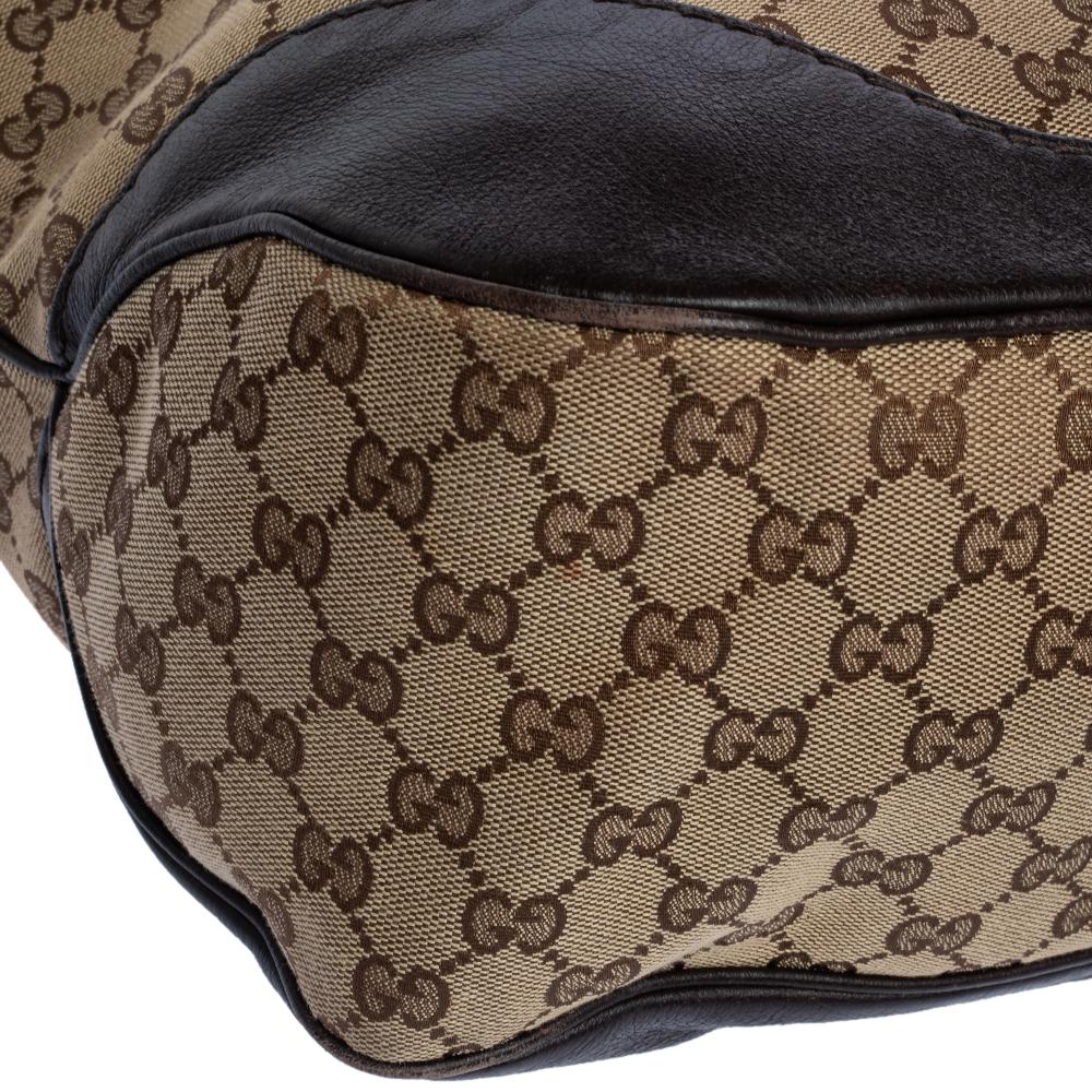 Gucci Beige/Marrone GG Tela e Pelle Media Charlotte Hobo 3