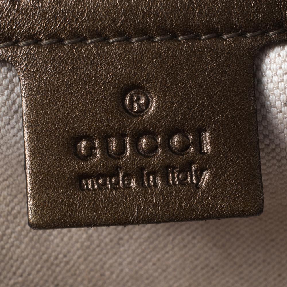 Gucci Beige/Brown GG Canvas and Leather Medium Charms Embellished Heart Bit Tote 6