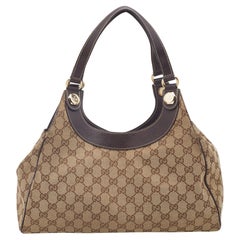 Gucci Beige/Brown GG Canvas And Leather Medium Charmy Shoulder Bag