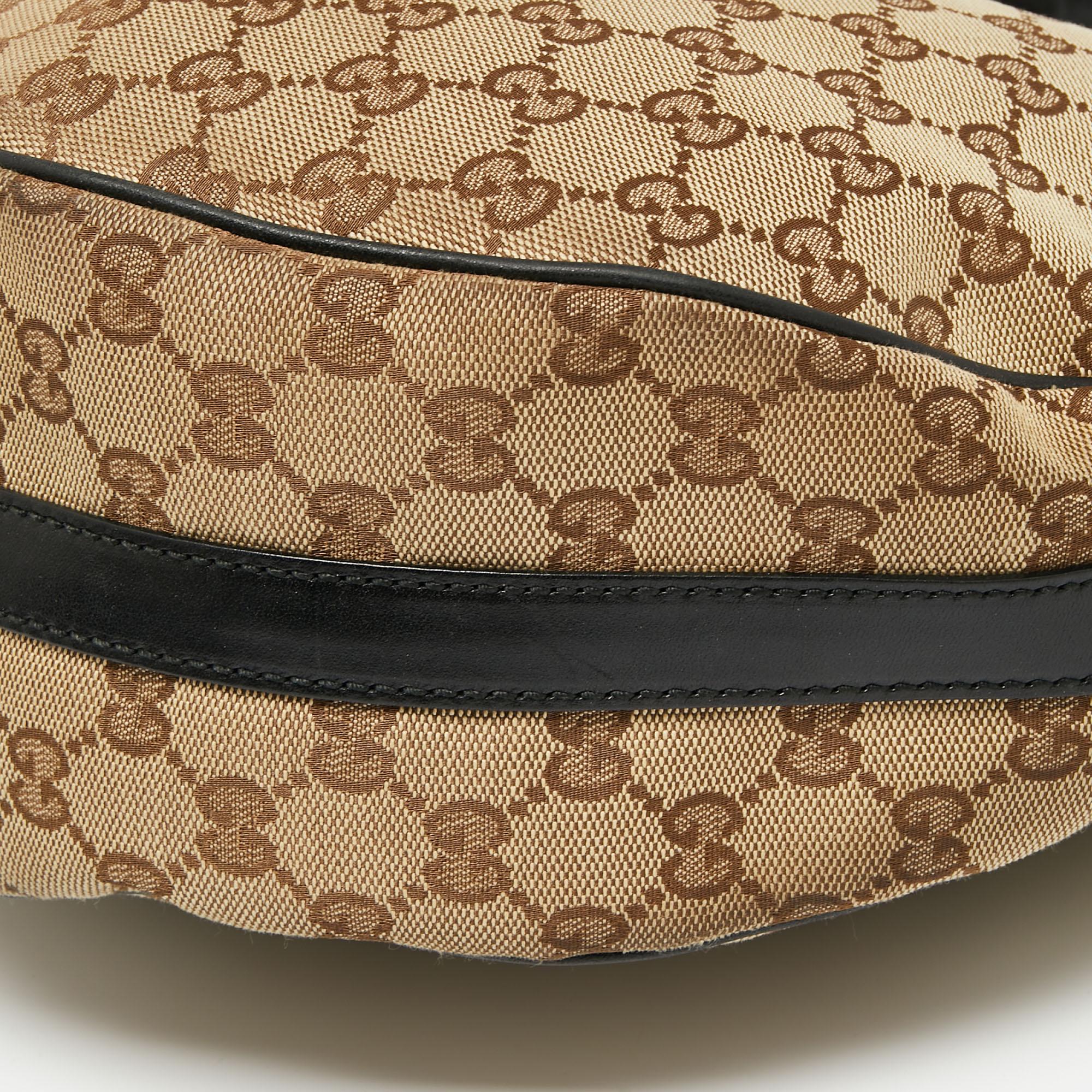 Gucci Beige/Brown GG Canvas and Leather Medium GG Twins Hobo 6