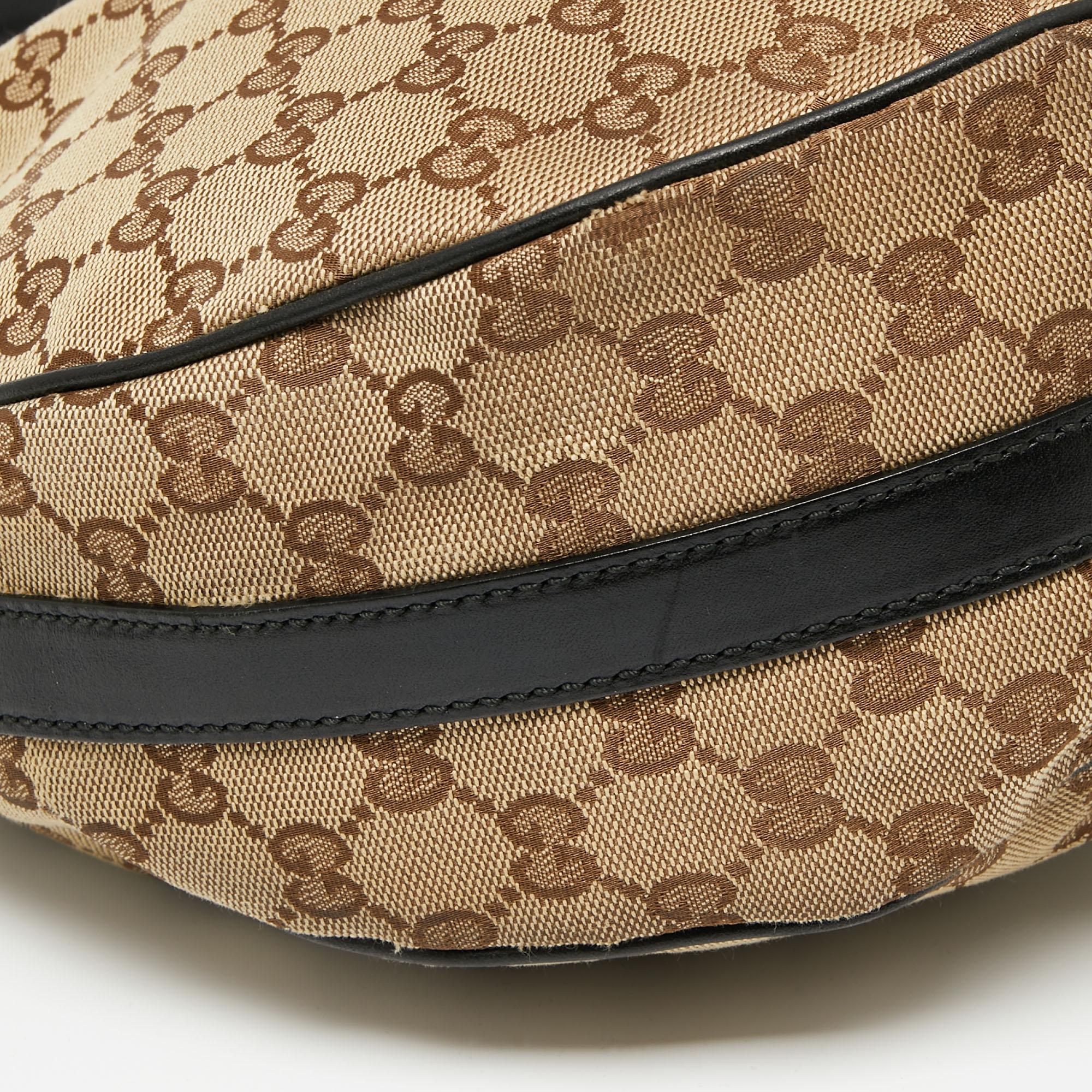 Gucci Beige/Brown GG Canvas and Leather Medium GG Twins Hobo 7