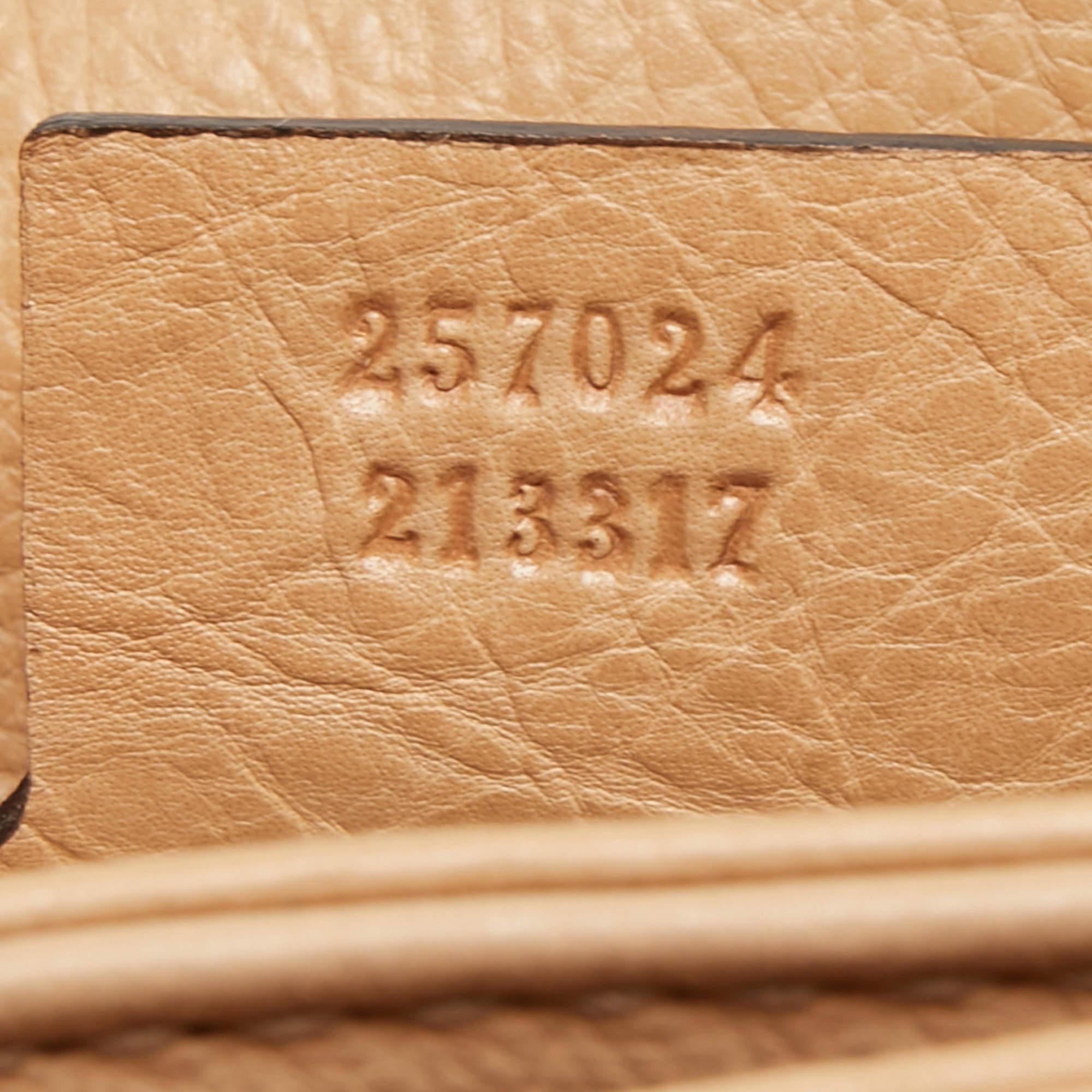 Gucci Beige/Brown GG Canvas and Leather Medium Marrakech Tassel Messenger Bag 2