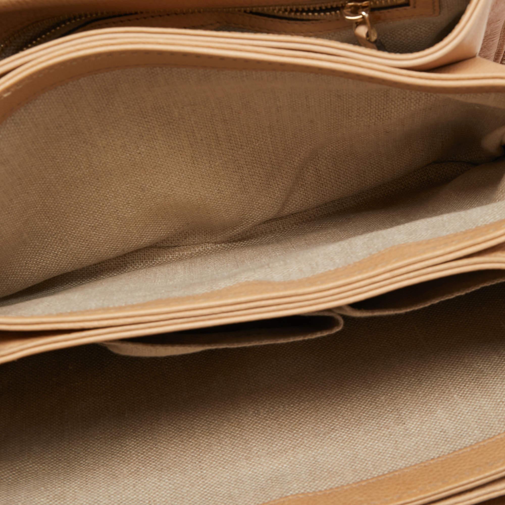 Gucci Beige/Brown GG Canvas and Leather Medium Marrakech Tassel Messenger Bag 3