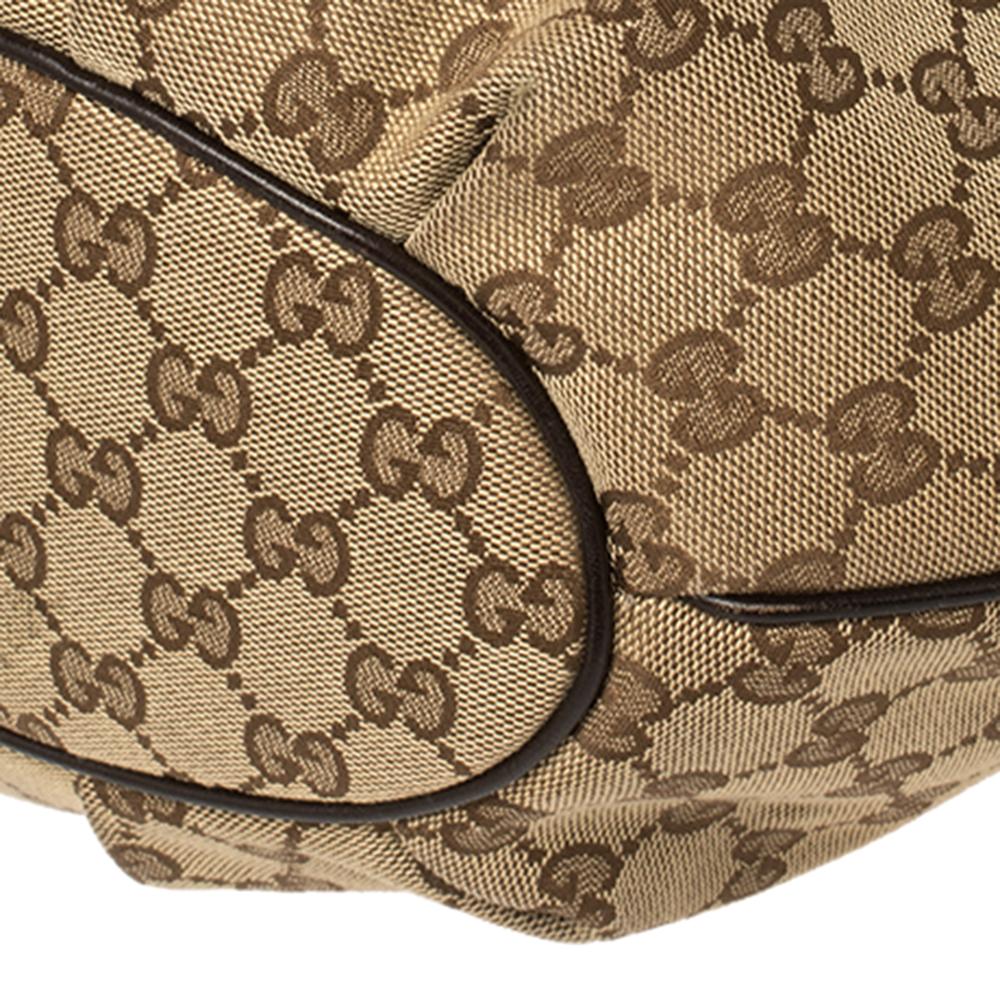 Gucci Beige/Brown GG Canvas and Leather Medium Pelham Hobo 4