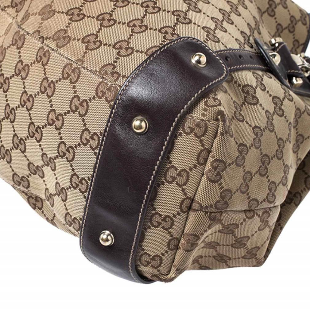 Gucci Beige/Brown GG Canvas and Leather Medium Pelham Shoulder Bag 6