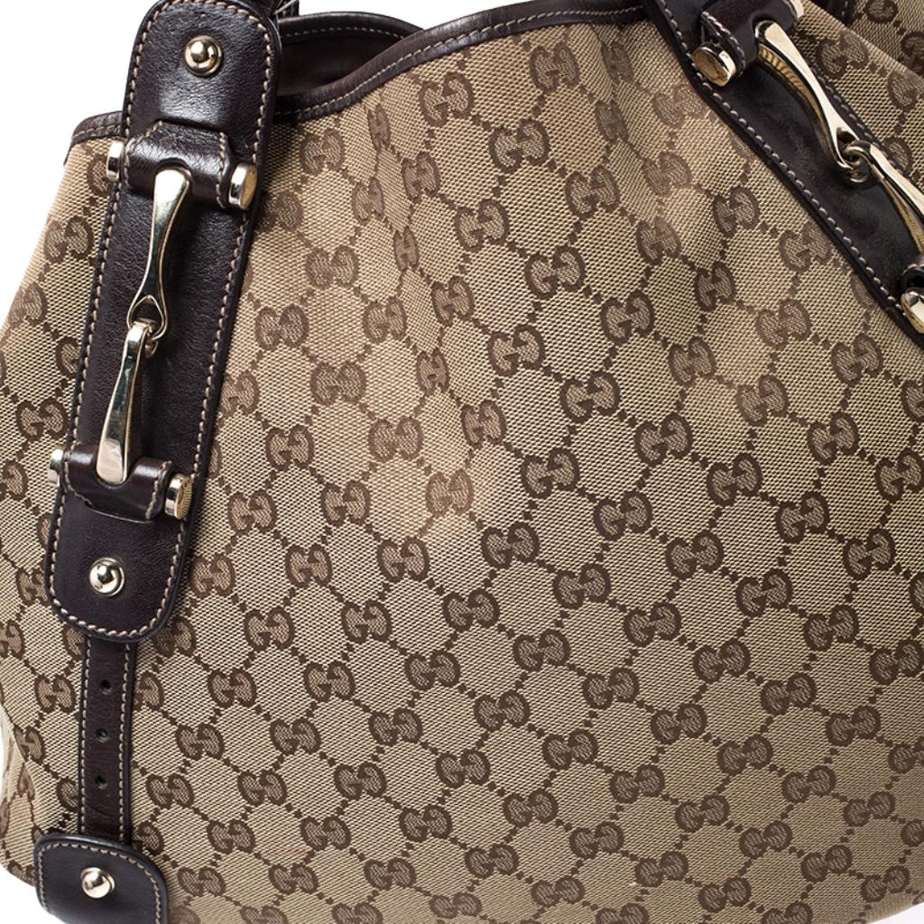 Gucci Beige/Brown GG Canvas and Leather Medium Pelham Shoulder Bag 5