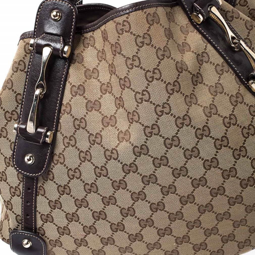 Gucci Beige/Brown GG Canvas and Leather Medium Pelham Shoulder Bag 3