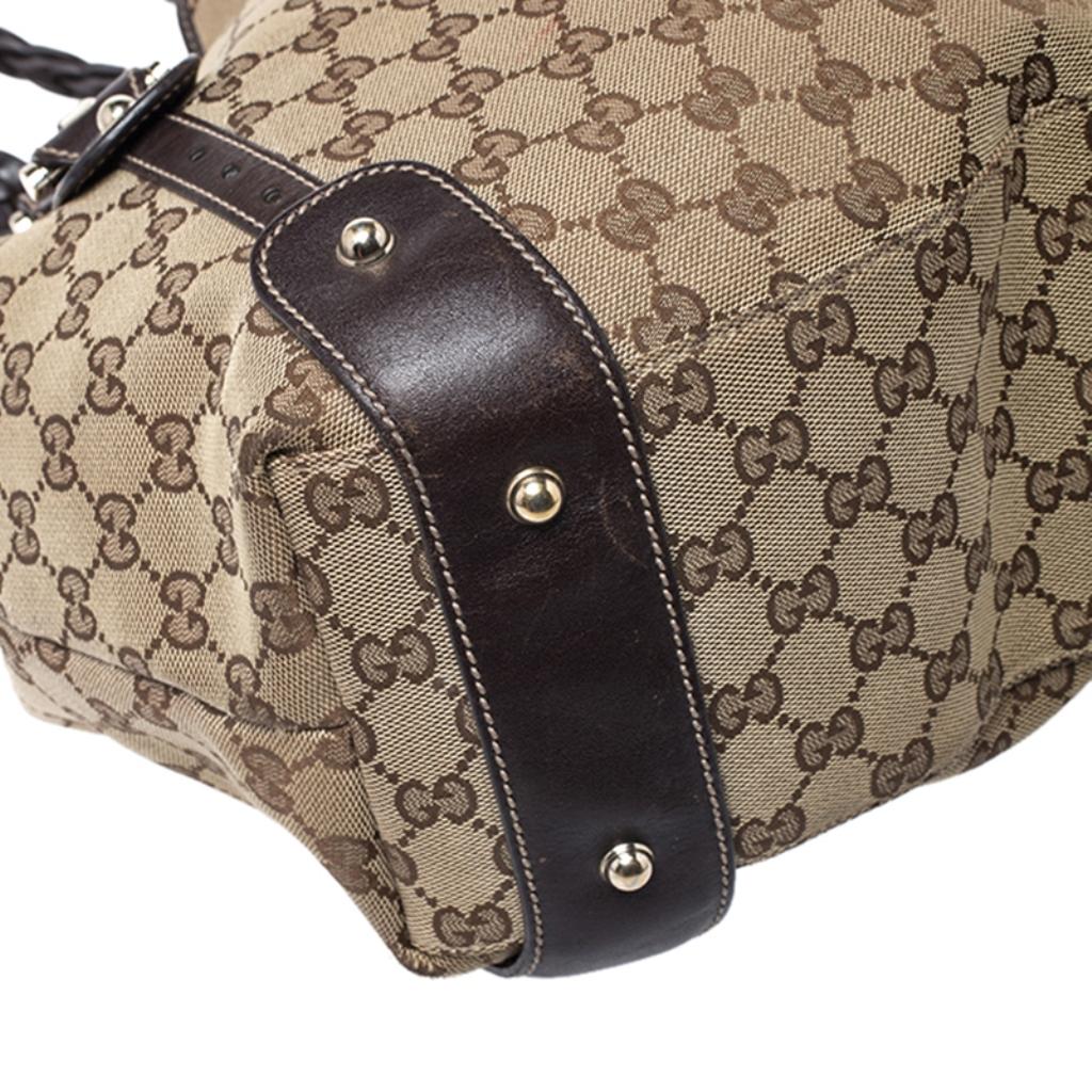 Gucci Beige/Brown GG Canvas and Leather Medium Pelham Shoulder Bag 2