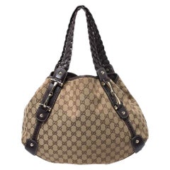 Gucci Beige/Brown GG Canvas and Leather Medium Pelham Shoulder Bag