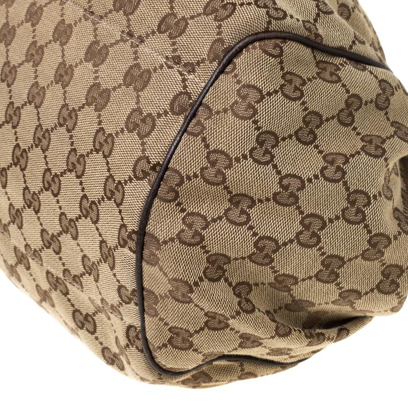 Gucci Beige/Brown GG Canvas and Leather Medium Sukey Boston Bag 2