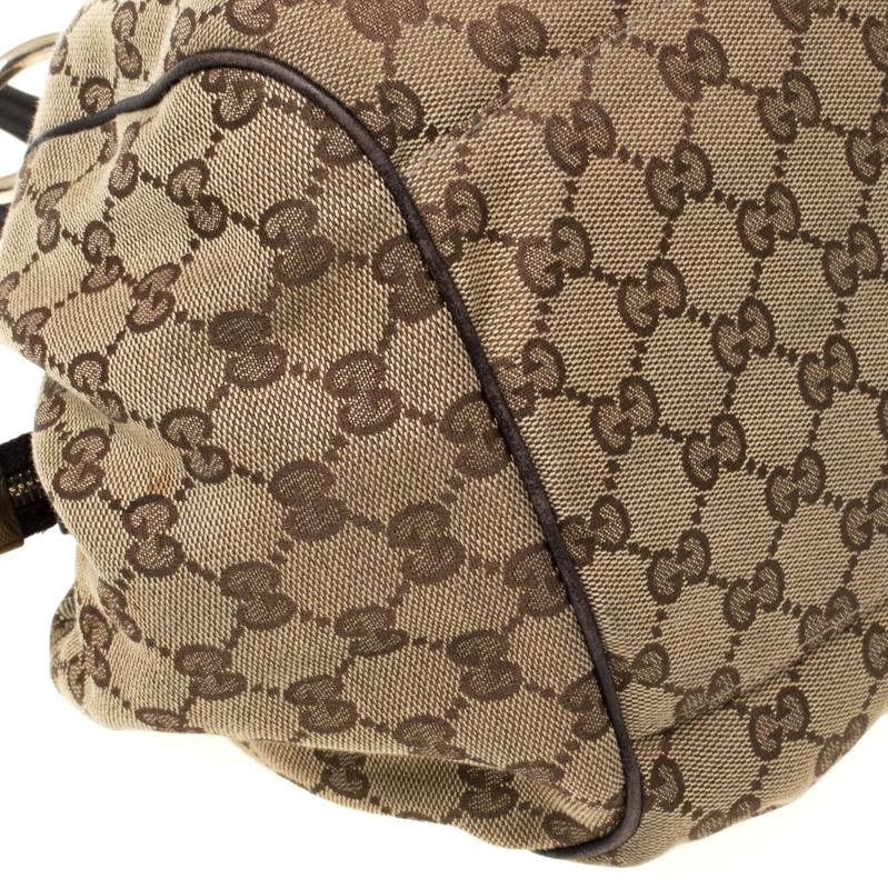 Gucci Beige/Brown GG Canvas and Leather Medium Sukey Boston Bag 3
