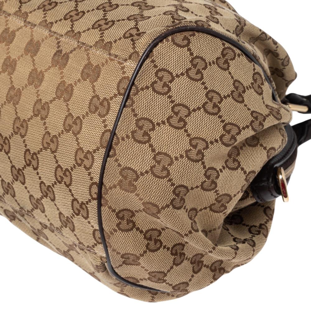 Gucci Beige/Brown GG Canvas and Leather Medium Sukey Boston Bag 2