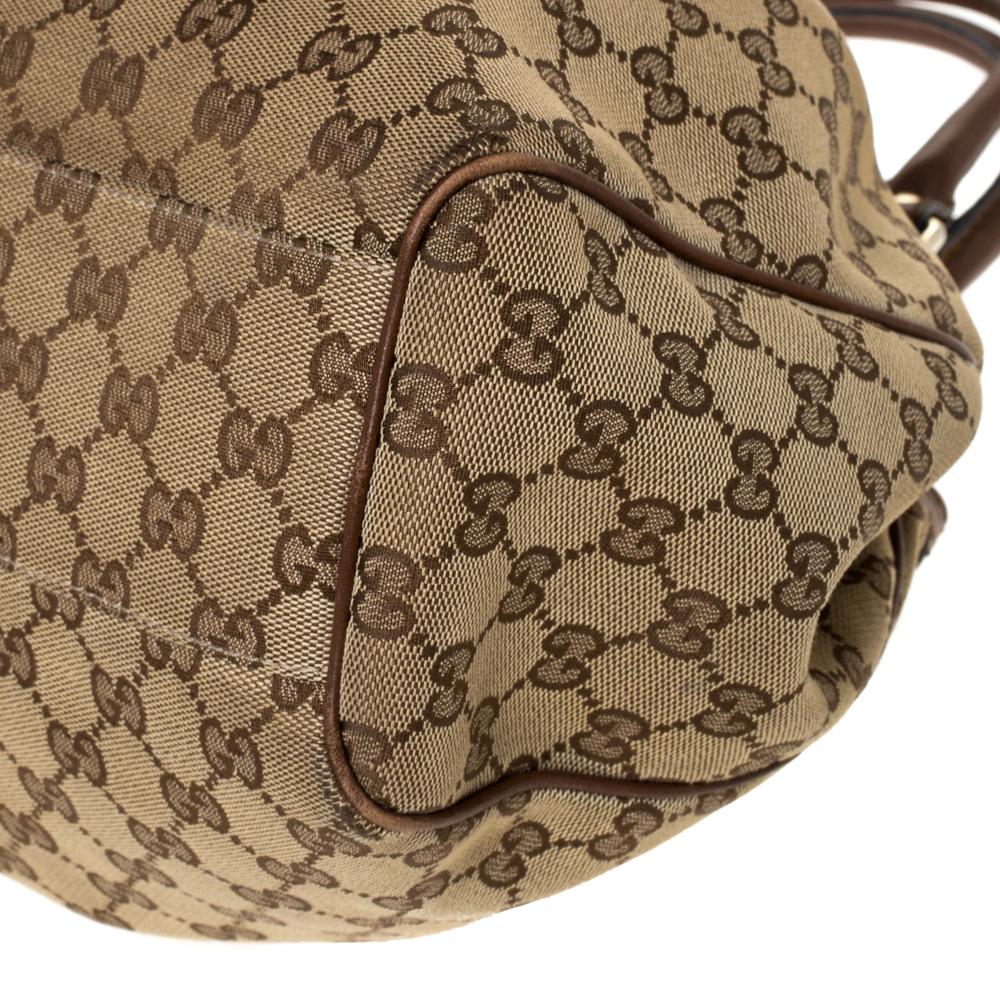Gucci Beige/Brown GG Canvas and Leather Medium Sukey Tote 2