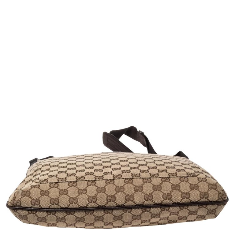 Gucci GG Monogram Canvas Messenger Bag in Beige –