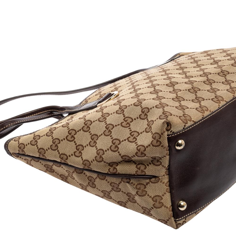 Gucci Beige/Brown GG Canvas and Leather New Britt Tote 3